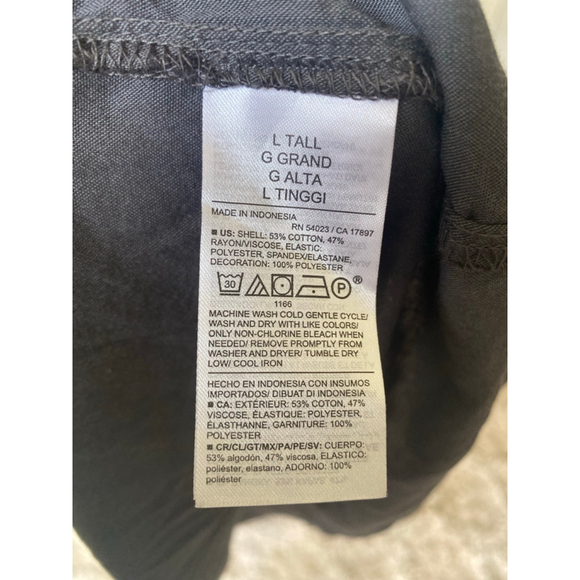 NWTs Old Navy Dark Gray Midi Dress Smocked Puff Sleeve Tiered L Tall Cottagecore - Picture 8 of 8